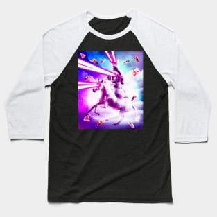 Laser Eyes Space Cat Riding Dog, Unicorn - Rainbow Baseball T-Shirt